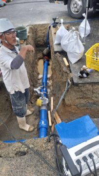 奈良県内の水道本管工事｜水道配水用ポリエチレン管の融着工法